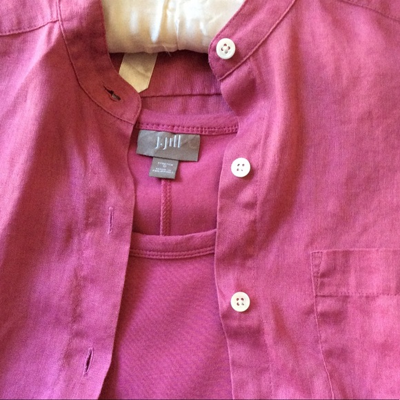 Pink linen top ⭐️ matches dress in other posting! - Picture 2 of 8